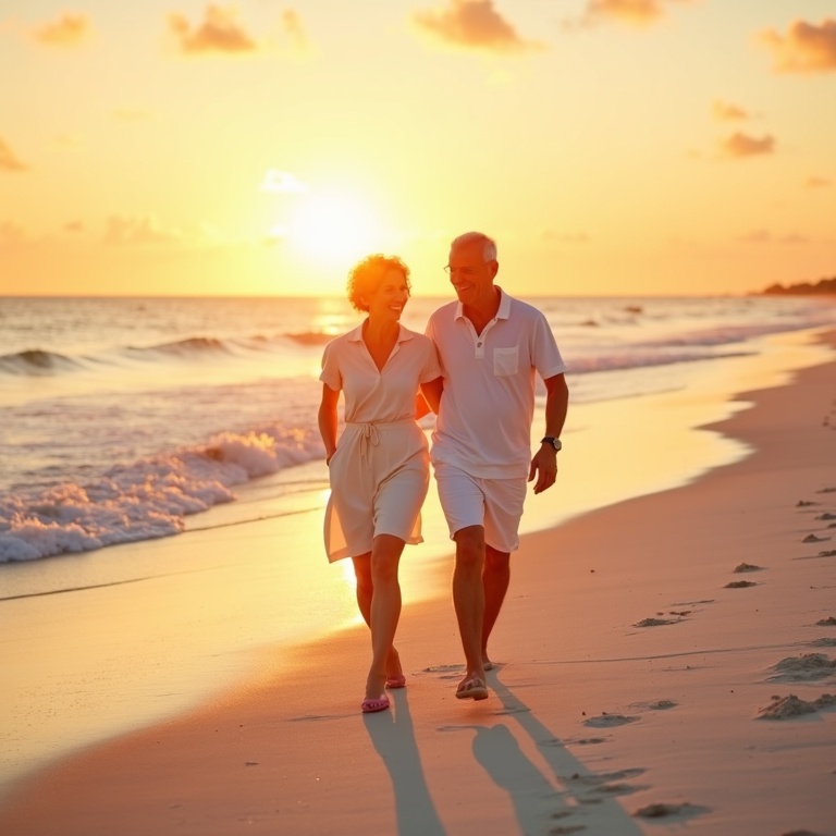 Healthy active couple enjoying Sarasota beach lifestyle