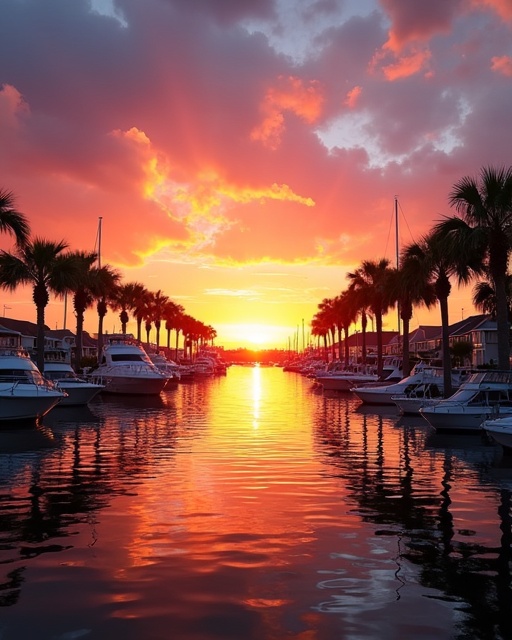Sunset over Bradenton Florida waterfront