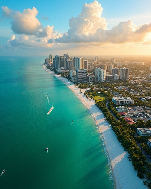 Aerial view of Sarasota Florida coastline