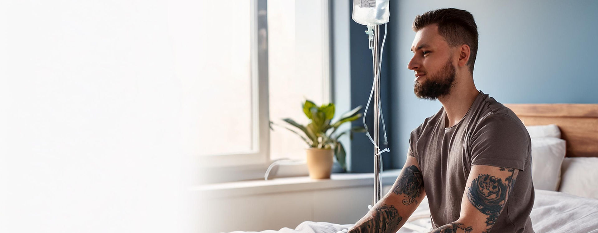 Patient receiving mobile IV therapy at home in Sarasota